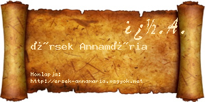 Érsek Annamária névjegykártya